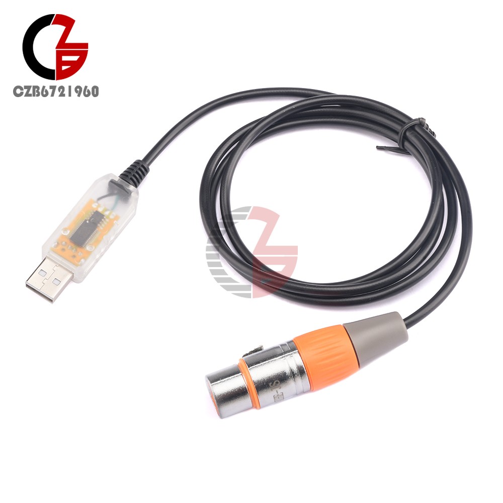 1pcs USB to DMX Interface Adapter Cable Stage Light PC DMX512 Controller Dimmer