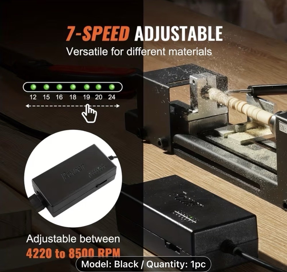 Mini Wood Lathe Machine Multi-Purpose Desktop Power Supports