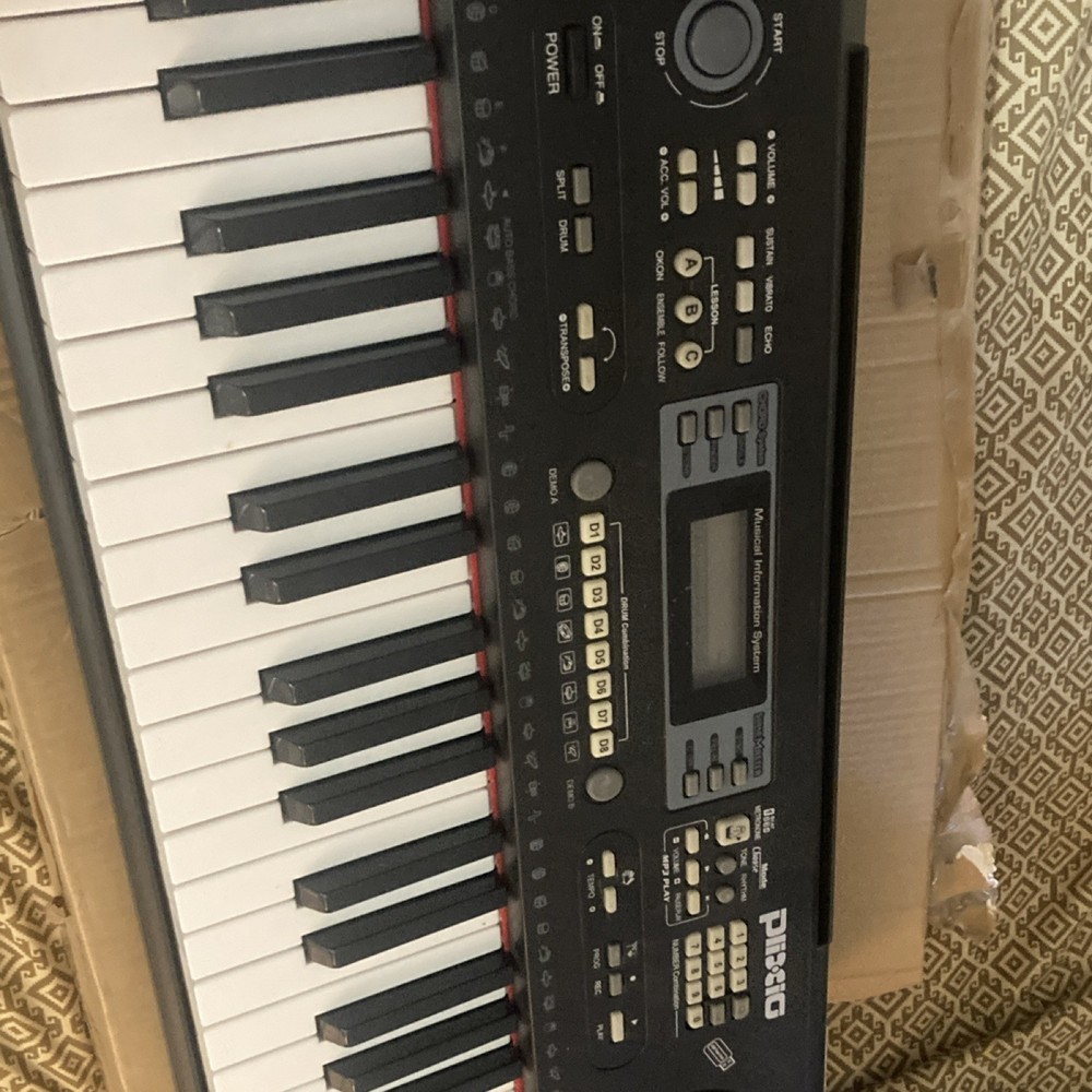 Plixio CE1985 61-Key Electronic Keyboard USB Input LED Screen MP3 200 Rhythms