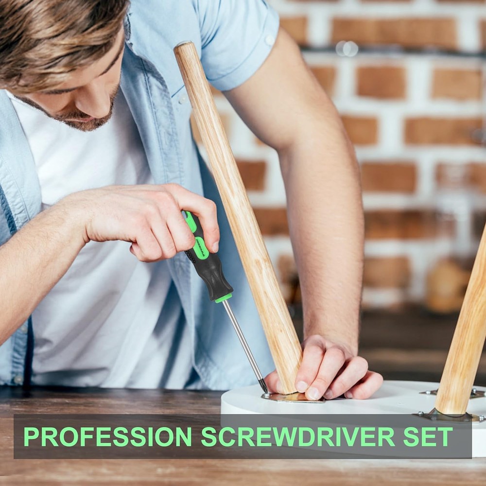 7-Piece Magnetic Screwdriver Set - 4 Phillips & 3 Flat with Cushion Grip