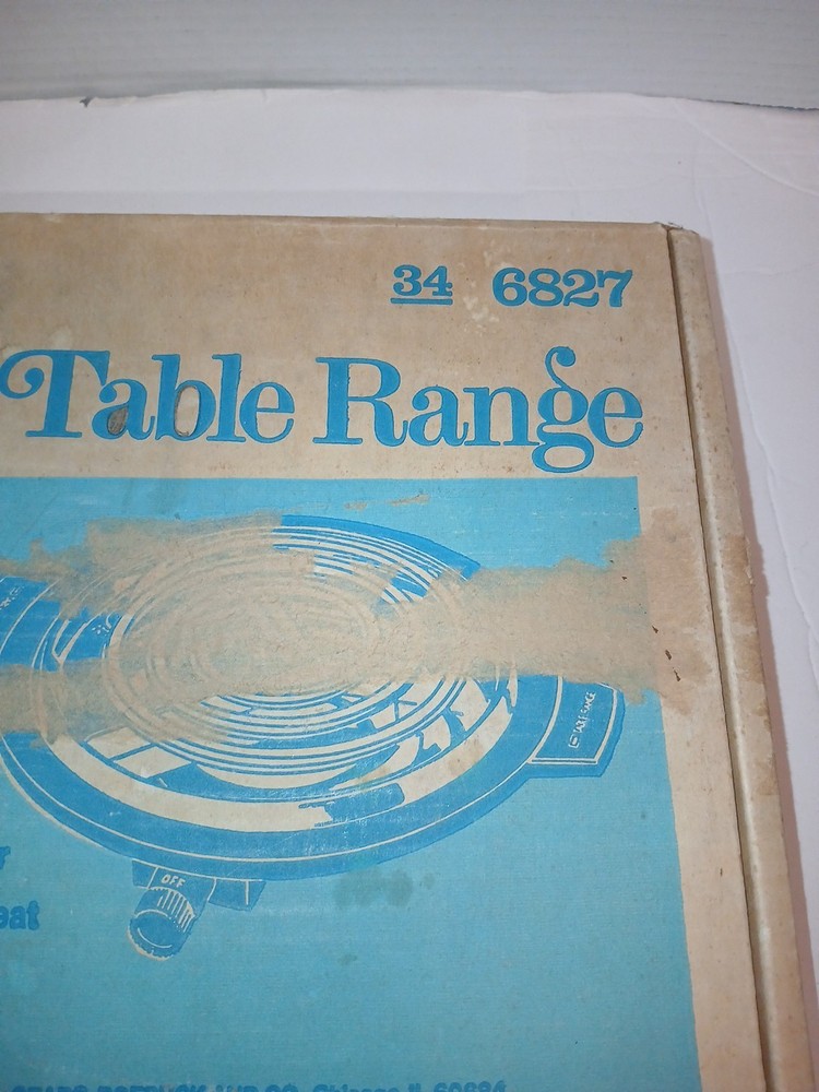 Sears Single Burner Table Range in Original Box TESTED Works Great G.U.C.