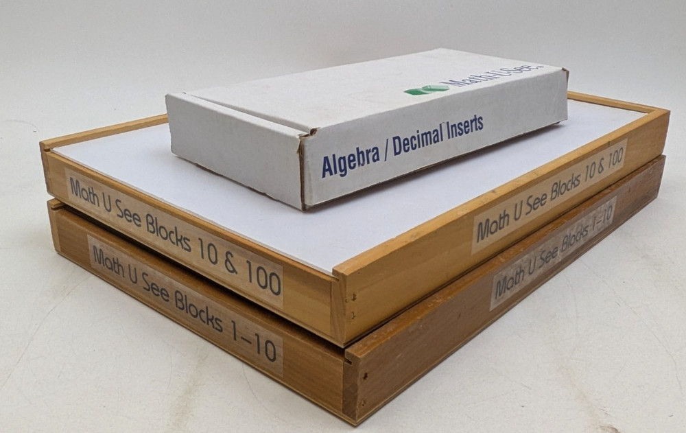 Math U See Manipulatives Integer Block & Algebra/Decimal Insert Kits Lot w/ Case