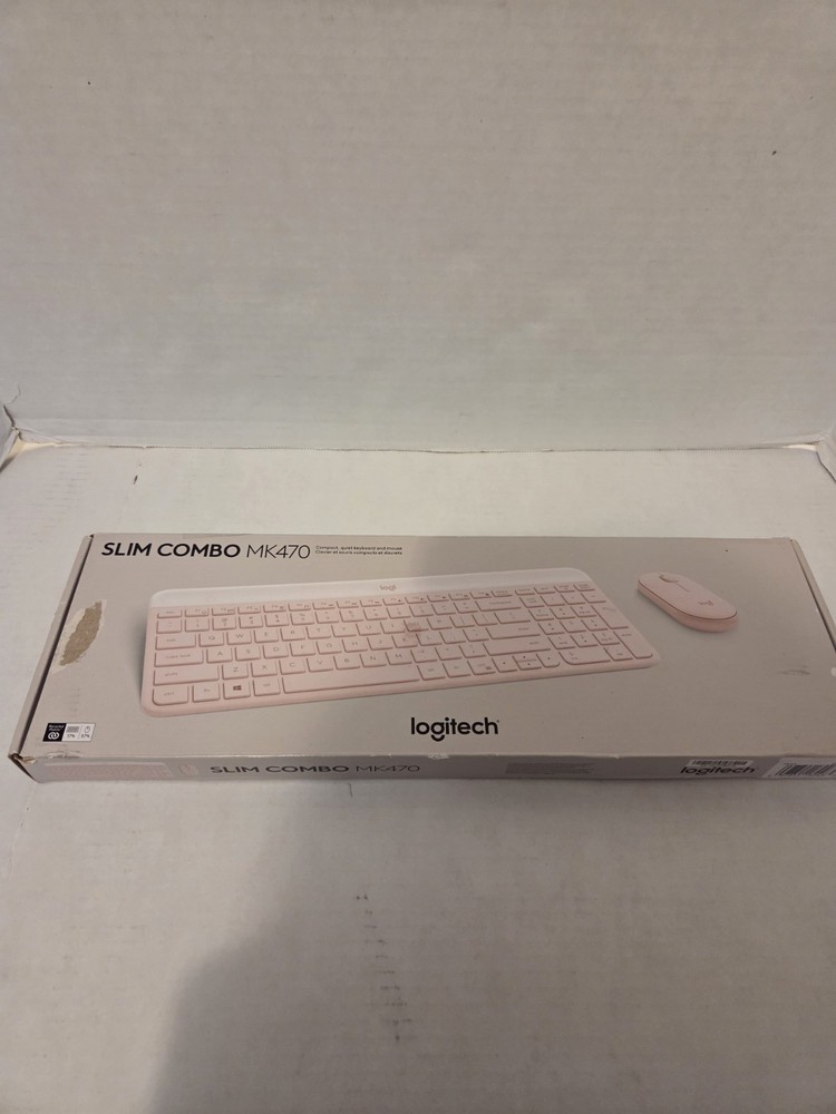 Logitech - MK470 Full-size Pink Wireless Scissor Keyboard and Mouse Bundle