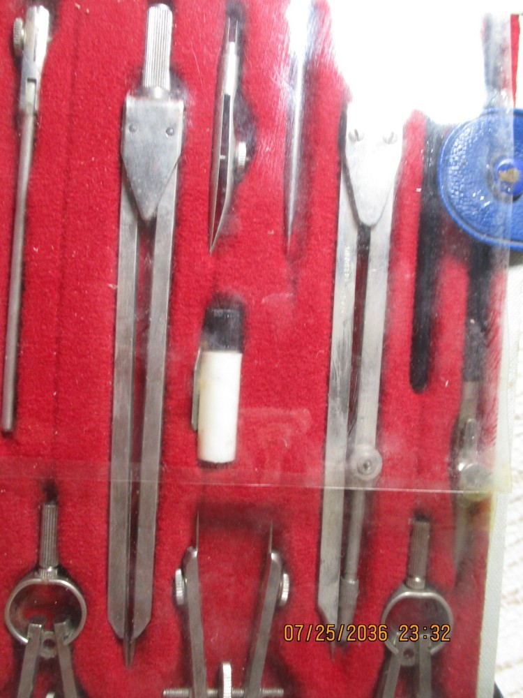 TACKO 2130C Drafting Tool Set with Case Collectible Engineering- 11 -Instruments