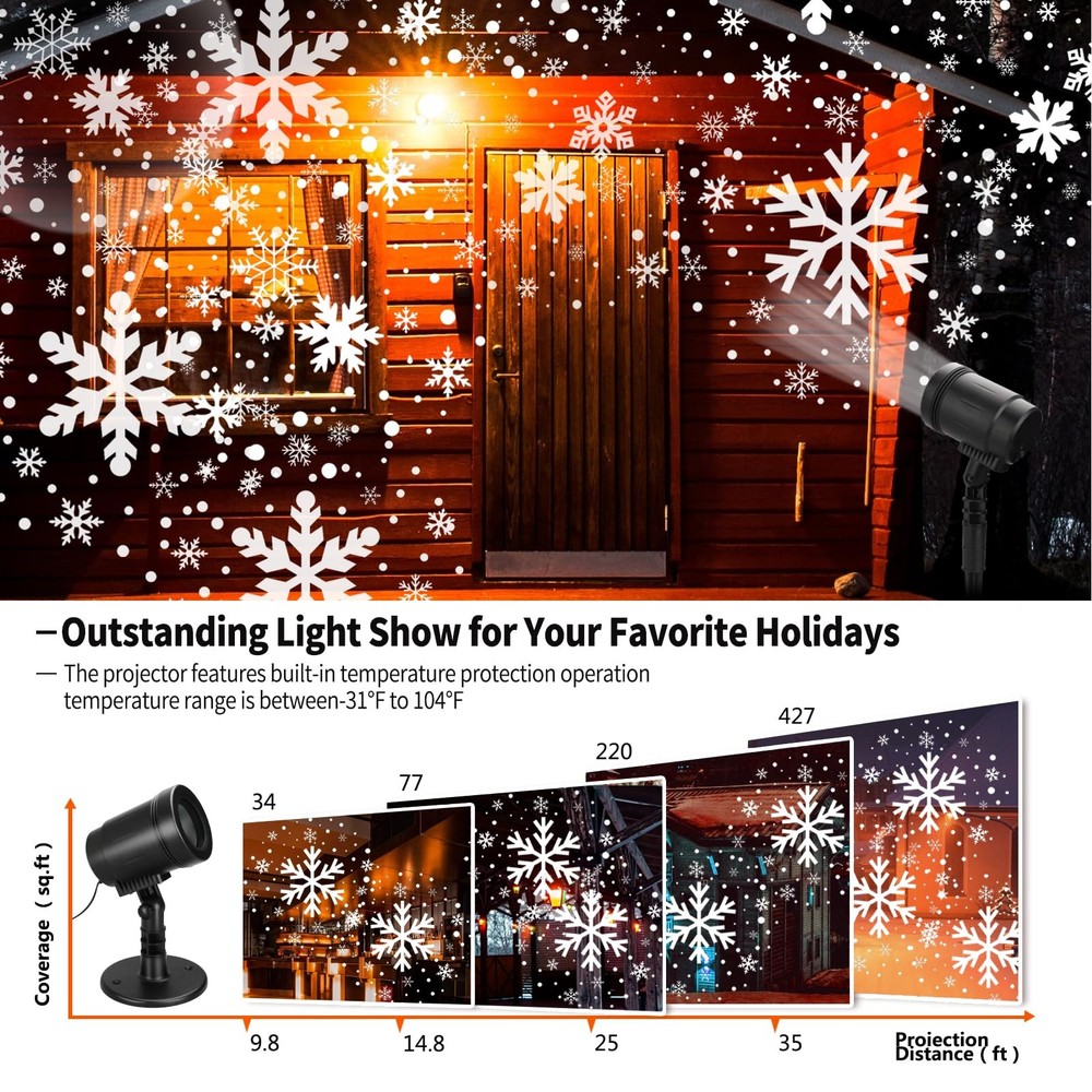 Snowflake Projector Lights Single Head Project Lights, Black snowflake lamp