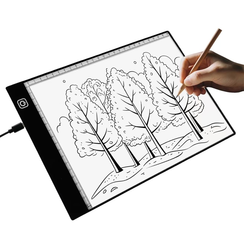 A5 LED Light Box for Tracing and Drawing - Ultra-Thin Adjustable Light Table/...