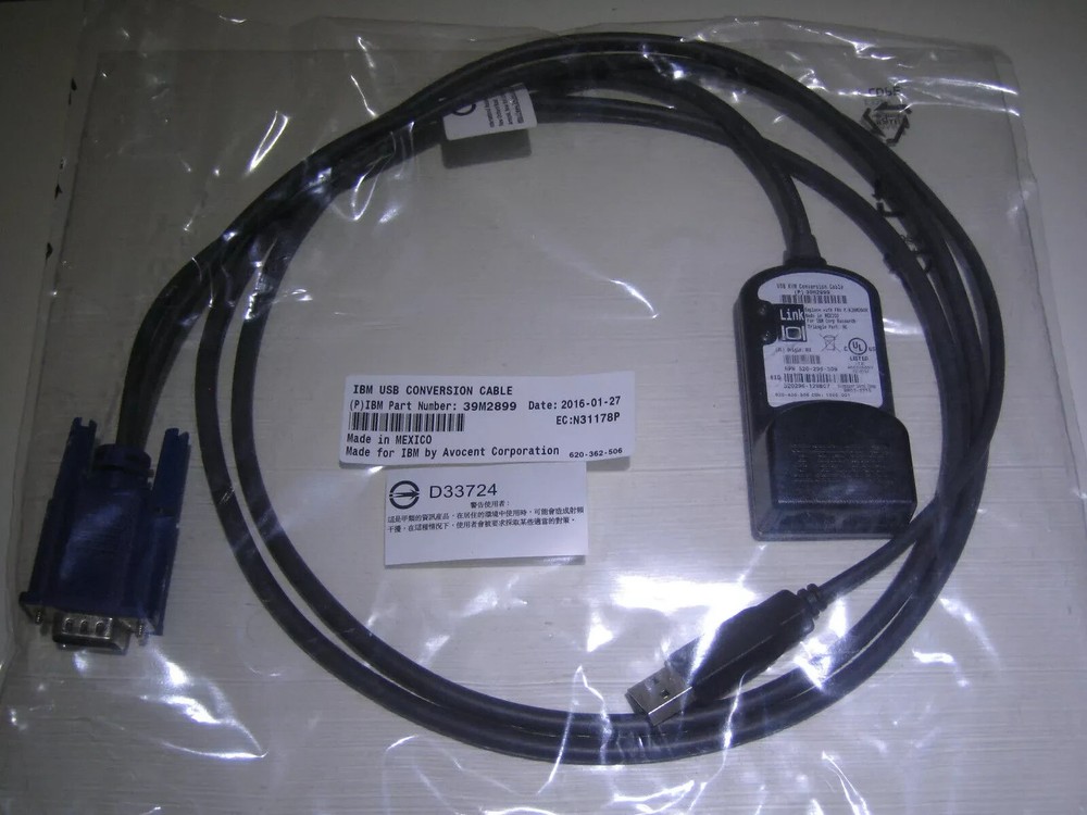 IBM USB KVM Switch Conversion Cable Adapter Module SIM POD 39M2899 39M2909