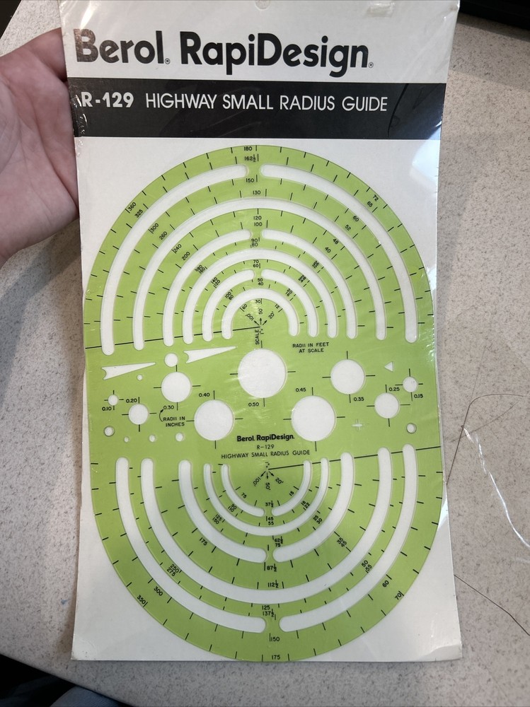Berol RapiDesign R-129 Highway Small Radius Guide Template
