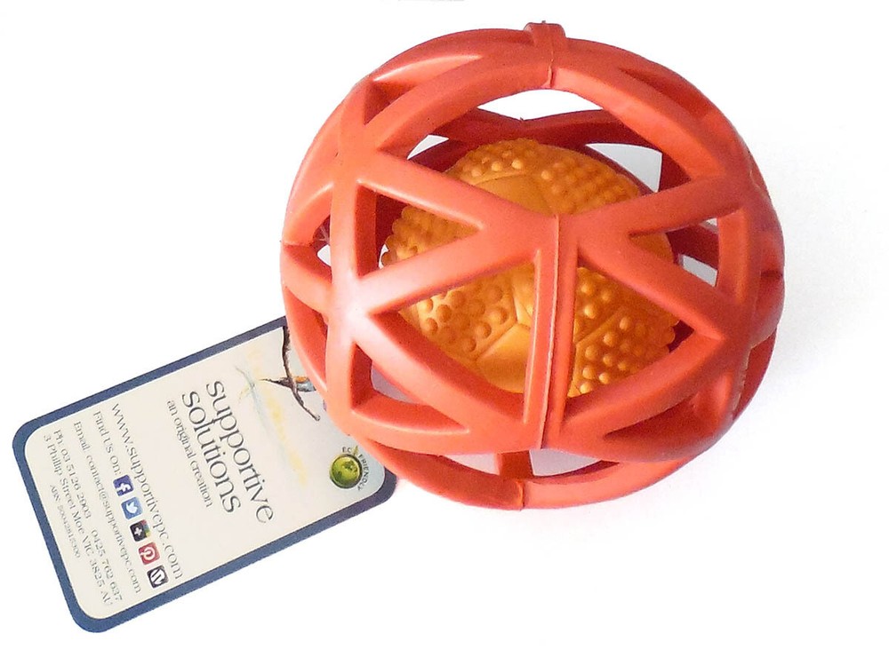 Supportive Solutions Squeaky Combo Puzzle Ball - Two Sizes Rubber Squeaker