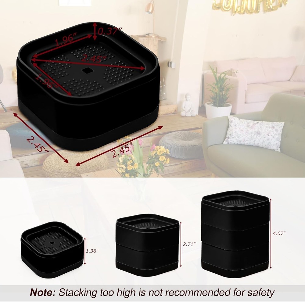 8 Pack Furniture Risers, Adjustable Bed Risers Heavy Duty Stackable Bed Raise...