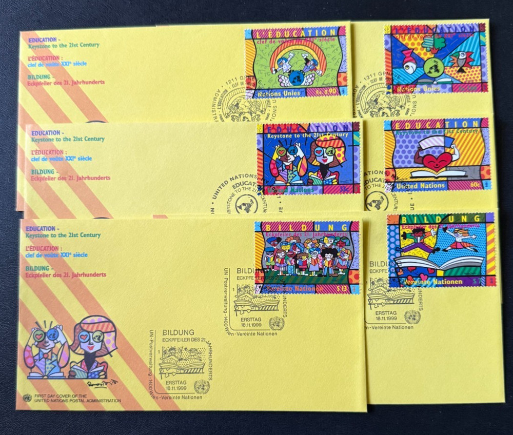 United Nations 1999 Education FDC Set