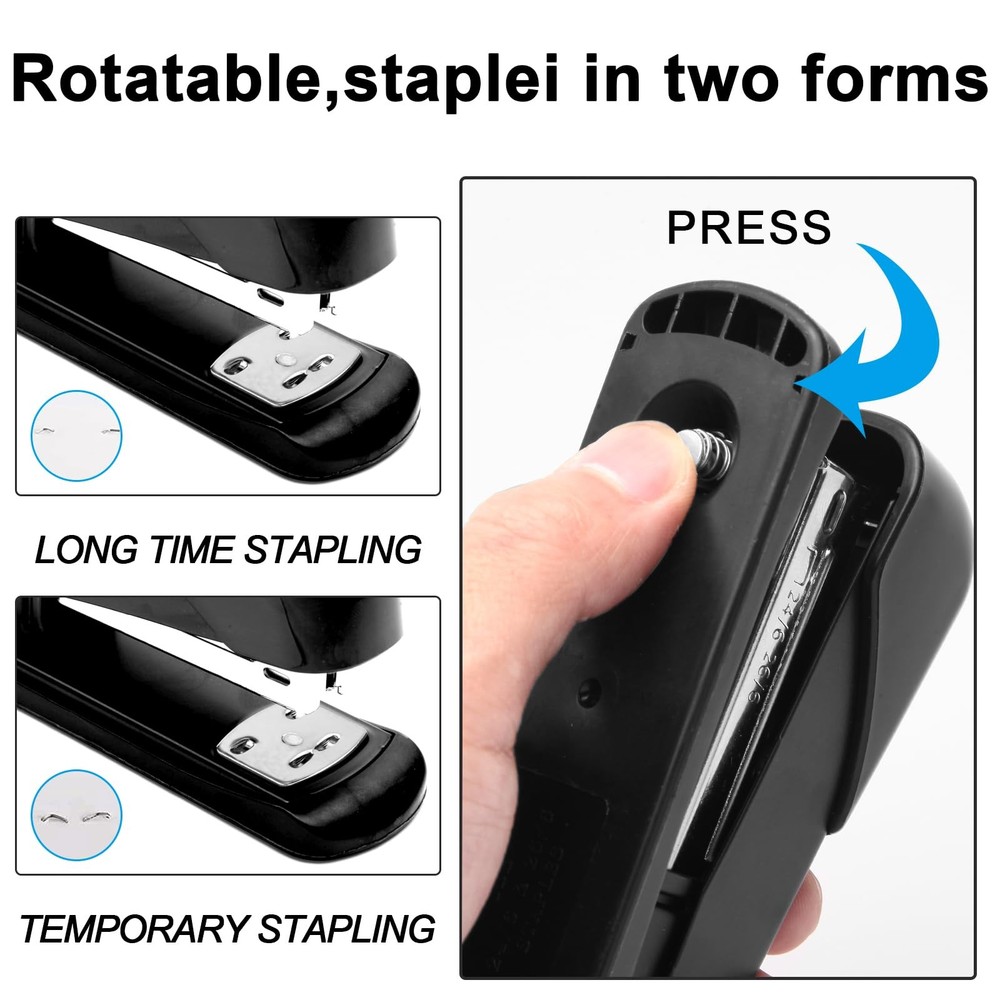 Office Stapler Black, Automatic, 25 Sheet Capacity, With 1000 Staples
