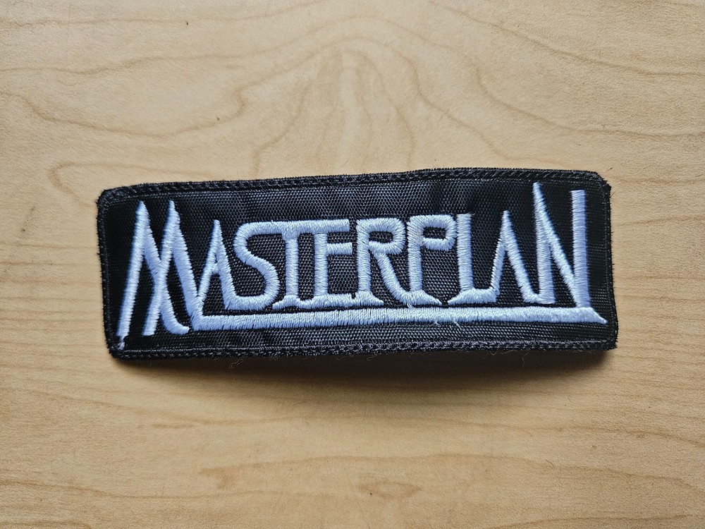 MASTERPLAN, SEW ON WHITE, BLACK BORDER EMBROIDERED PATCH