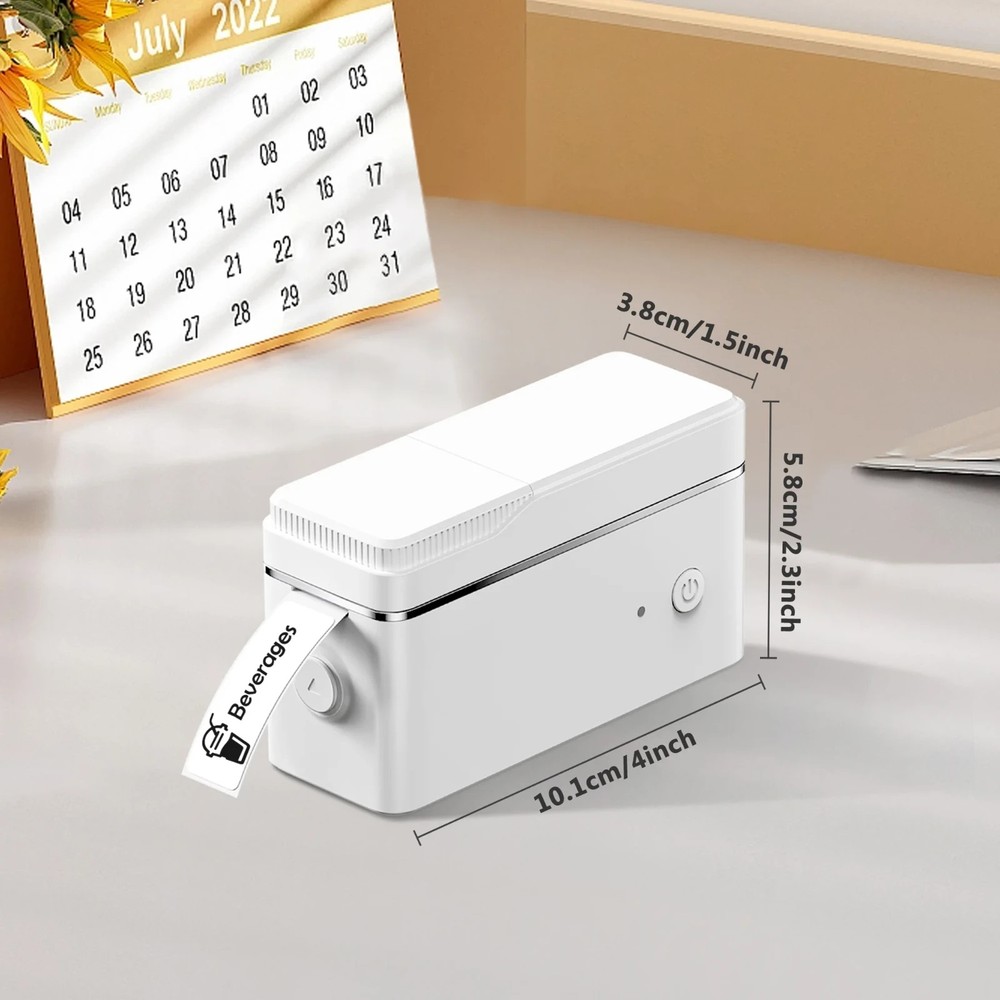Polono Bluetooth Label Maker Thermal Printer, White, Model P31S - NEW!!!