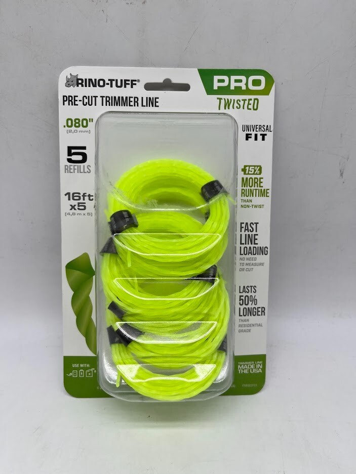 Universal Fit .080 in. x 16 ft. Precut Pro Twisted Line for String Trimmer