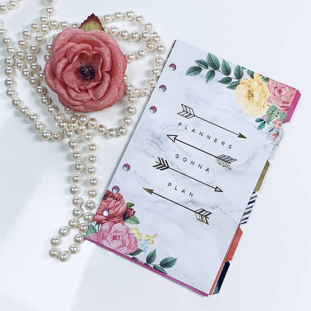 Personal Planner 6 Dashboards Inserts Flower set for journaling