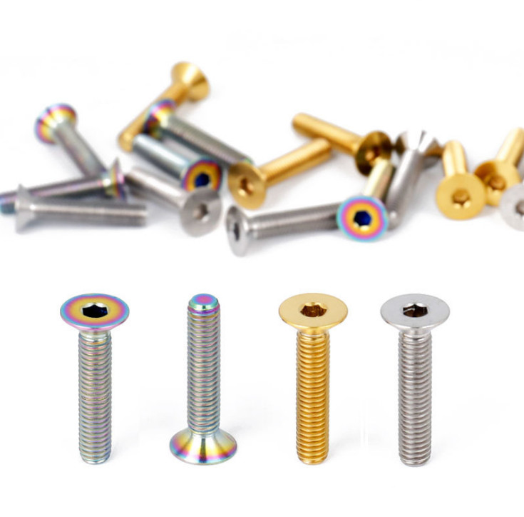 1PCS M6x30 titanium alloy Inner Hex Hexagon Socket Flat Countersunk Head Screw