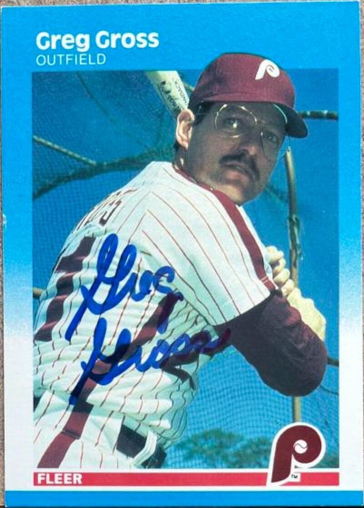 Greg Gross Autographed 1987 Fleer # 173