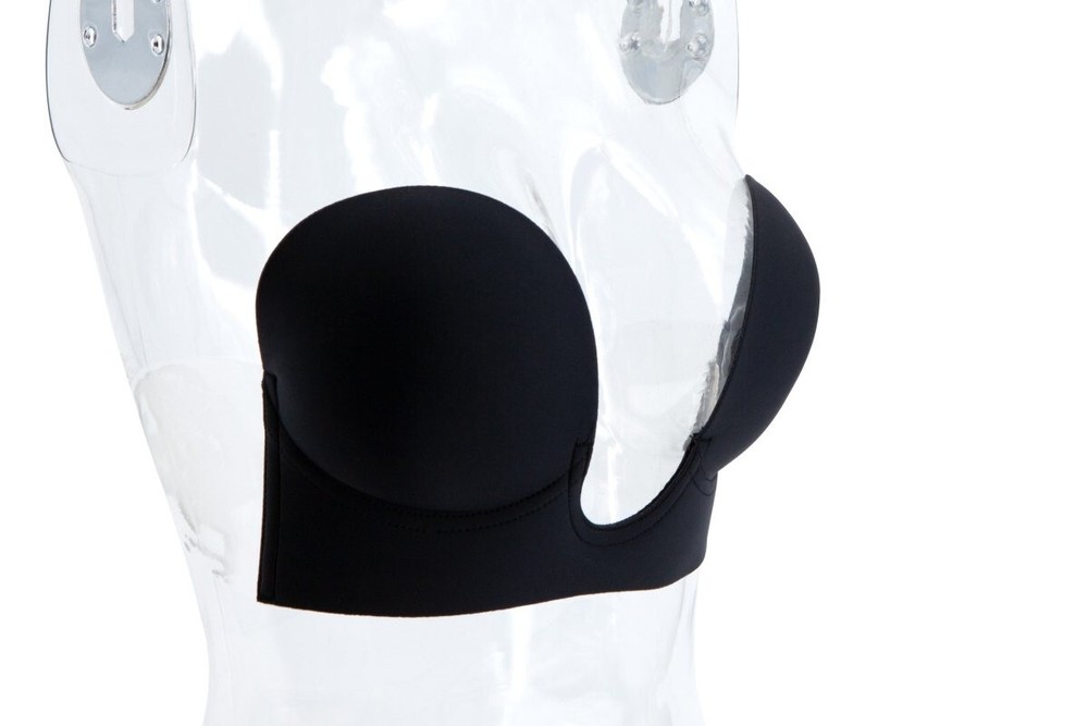 BeWicked Deep V Bra - Black - U Shape Microfiber & Silicone Bra