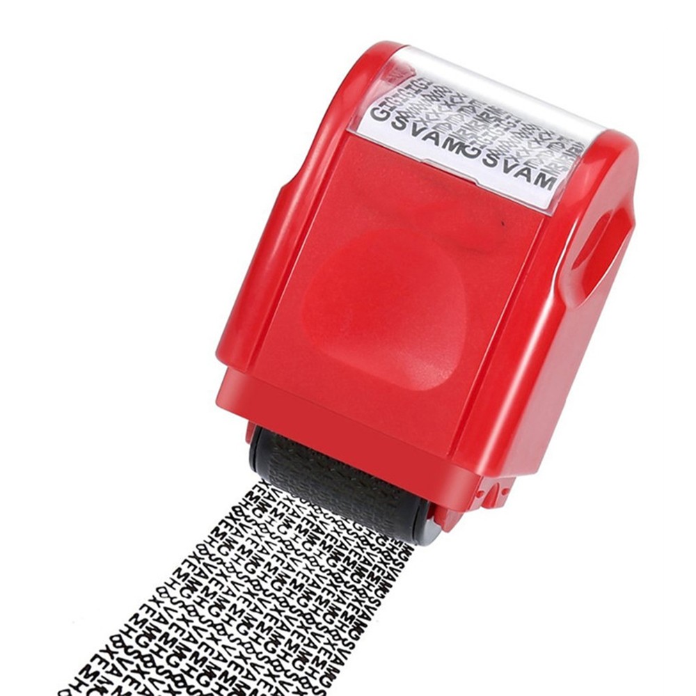 Red ID Stamp Identity Theft Protection Document Guard Self Ink Stamps Roller E