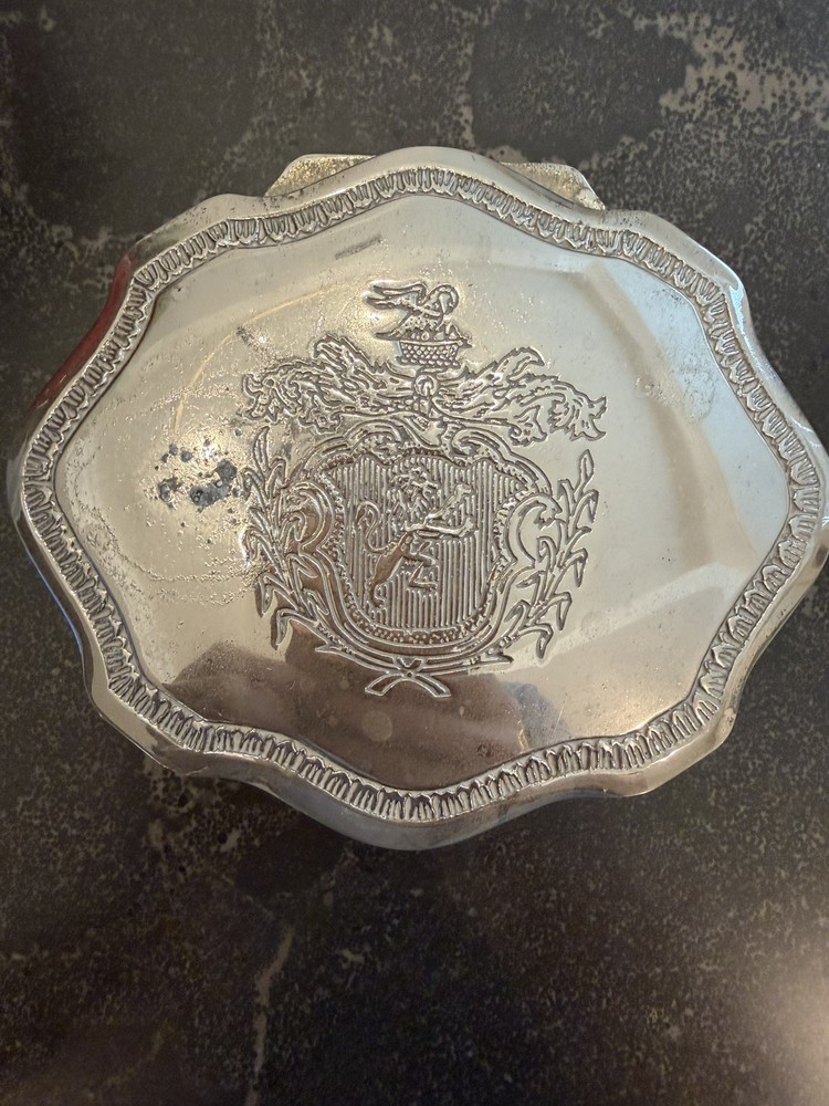 Vintage International Jewelry Box, Silver Plate, Footed Lions, beautiful piece.