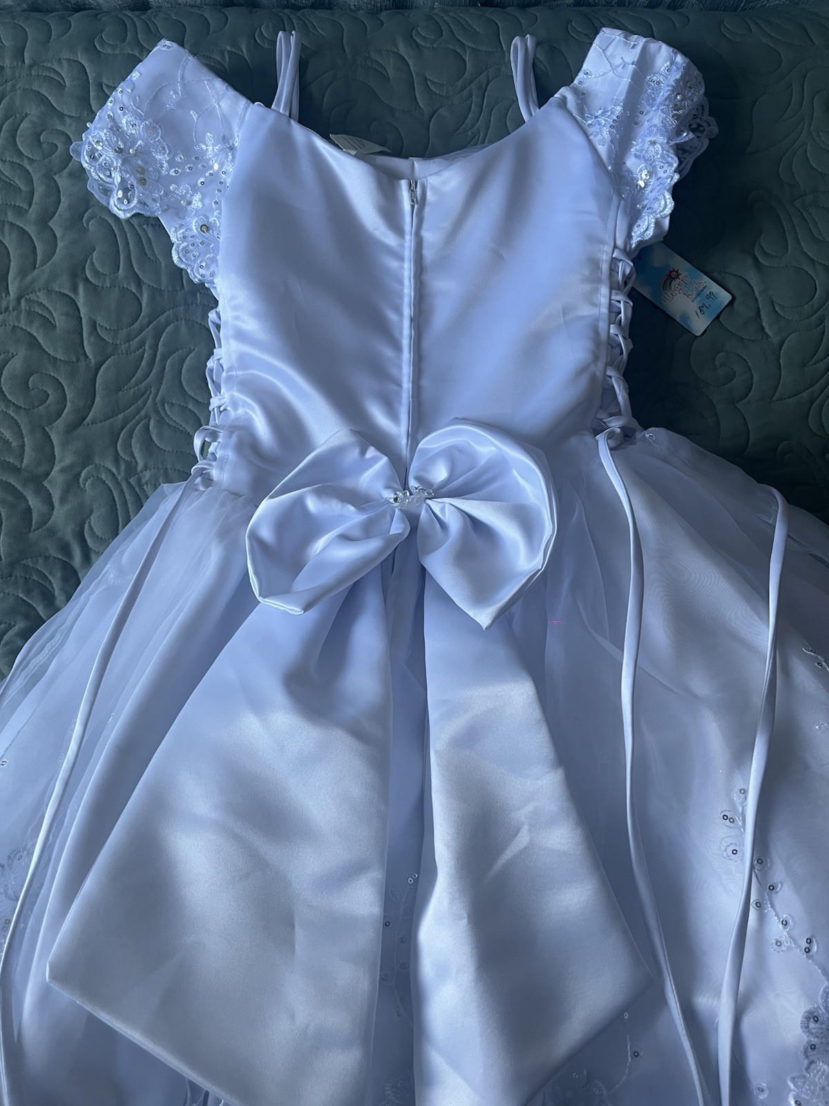 Vestido de Primera Comunión Niña Talla 14 con La Virgen De Guadalupe