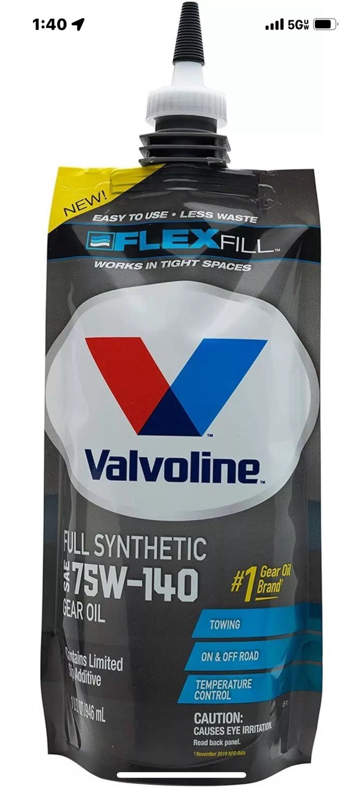Valvoline Full Synthetic 75W-140 Gear Oil 889785 COMBINED SHIPPING