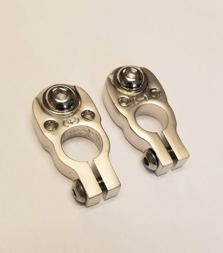 Battery Terminals Top Mount Satin Silver Finish