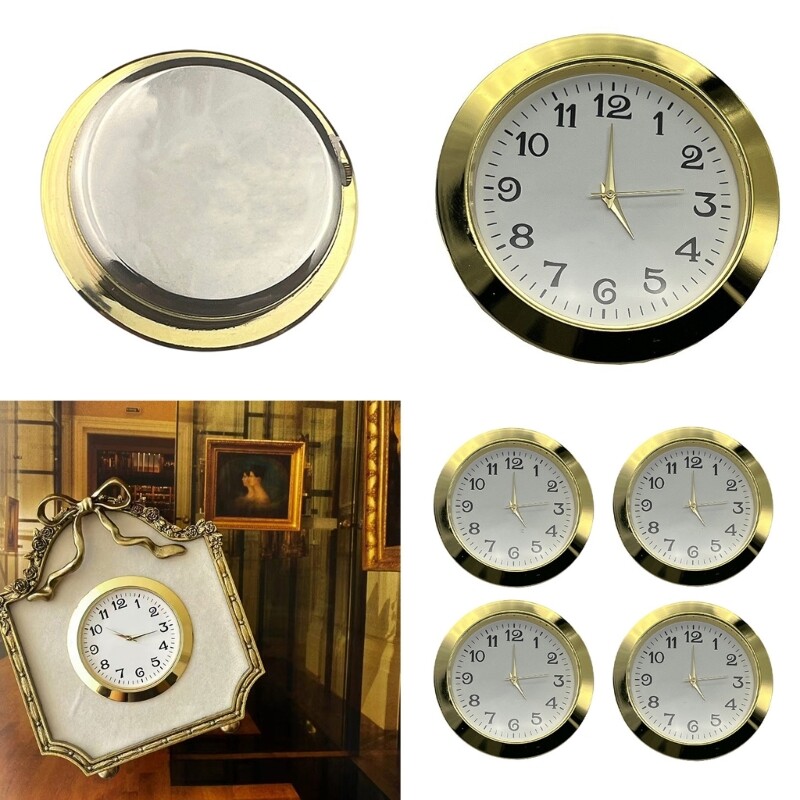 4Pcs Clock Inserts 55mm Diameter with Classical Arabic Roman Numerals Design