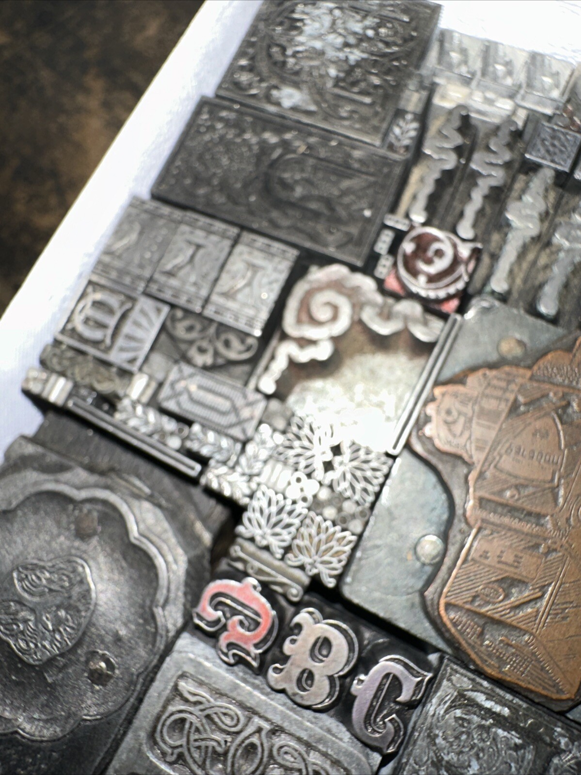 Printing Blocks Lead Ornamentals Borders Dingbats. Beautiful Variety!! #QQ