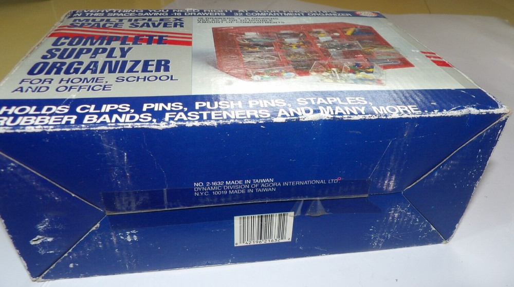 VTG Dynamic Multiplex Space Saver Complete Supply Organizer Red & Clear Plastic