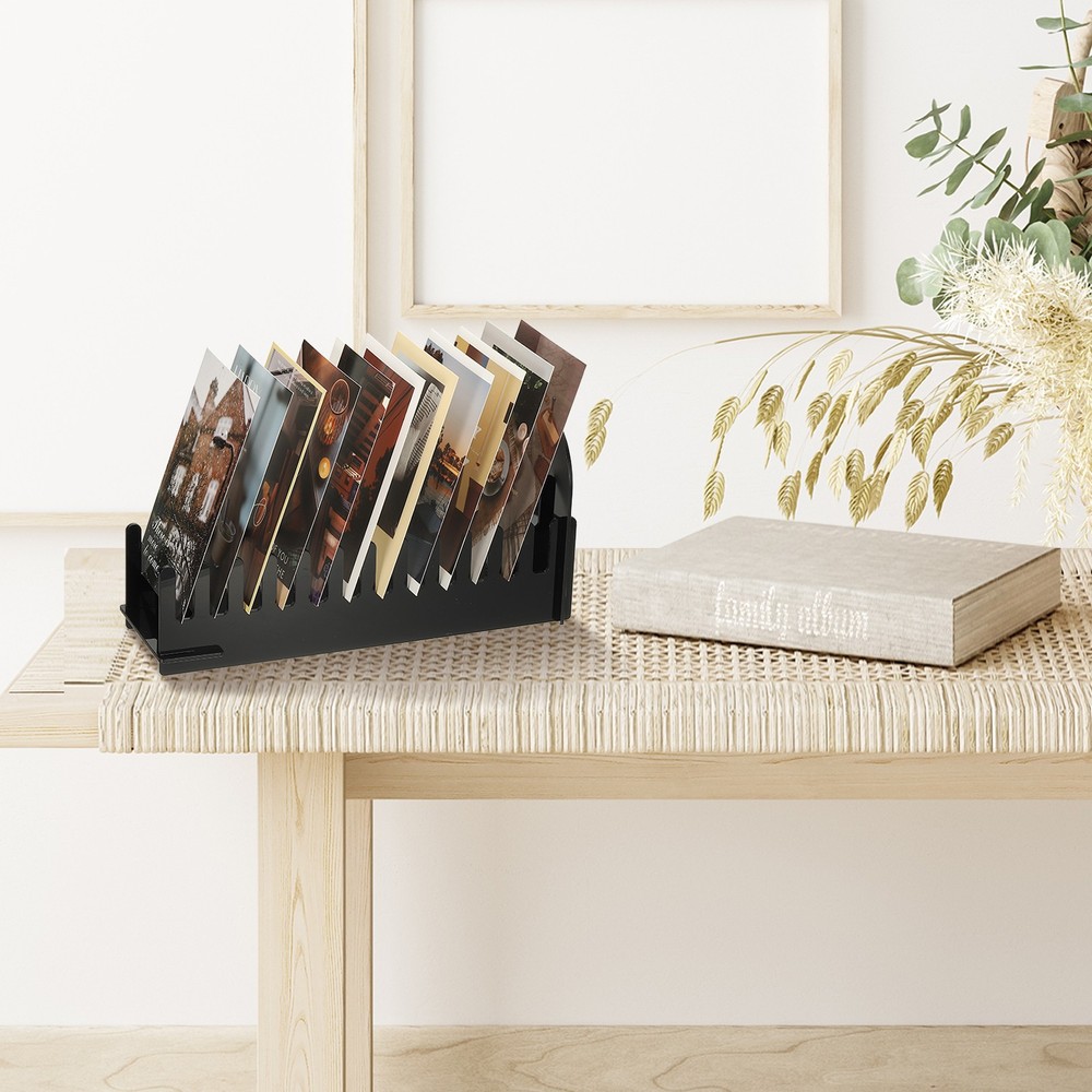 12-Tier 2Pack Clear Greeting Card Display Stand, Black