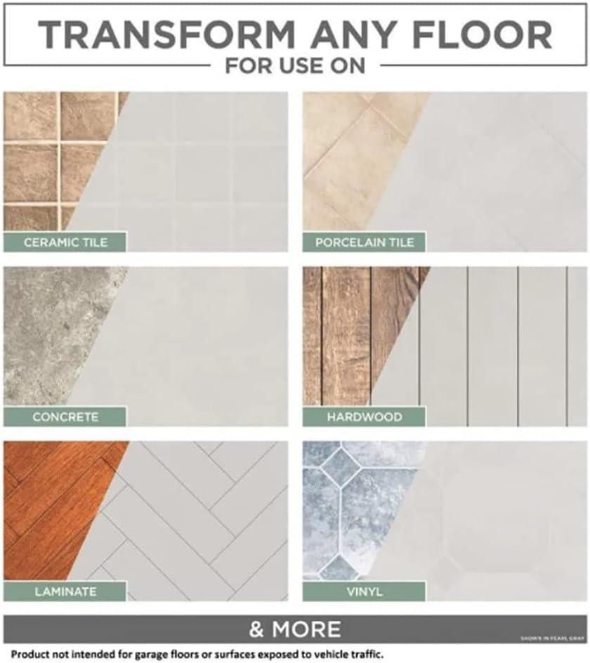 Rust-Oleum HOME Floor Coating, Pearl Gray, Matte, Quart - 358874