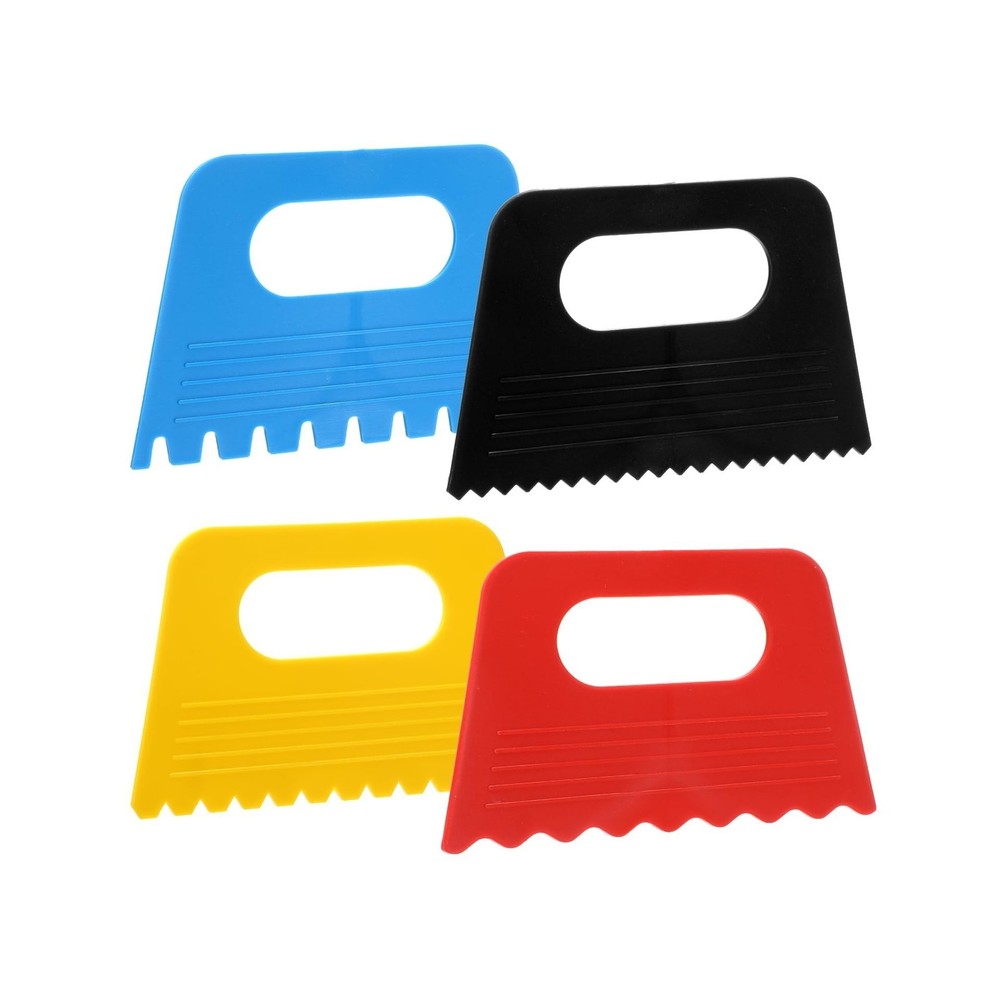 4 Pcs Paint Texture Tools Plastic Scraper Set for Plaster Art Canvas