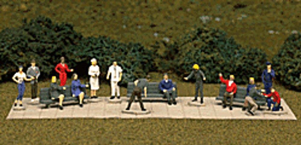 Atlas HO Assorted Figures Unpainted pkg(24) 793