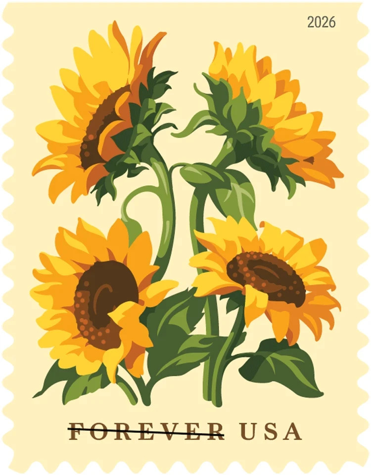 US Sunflowers Forever Stamp Single (available after Mar 14)