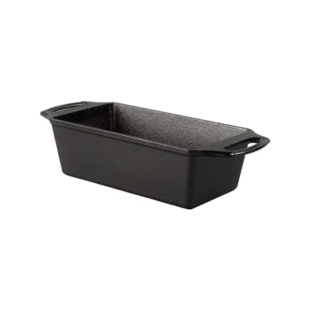 Lodge Cast Iron Bread Loaf Pan Rectangle Bakeware Baking Broiler Durable Black