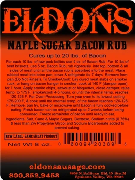 Eldon's Premium Bacon Cure Rub 3 Flavor Sampler Original, Maple, Brown Sugar