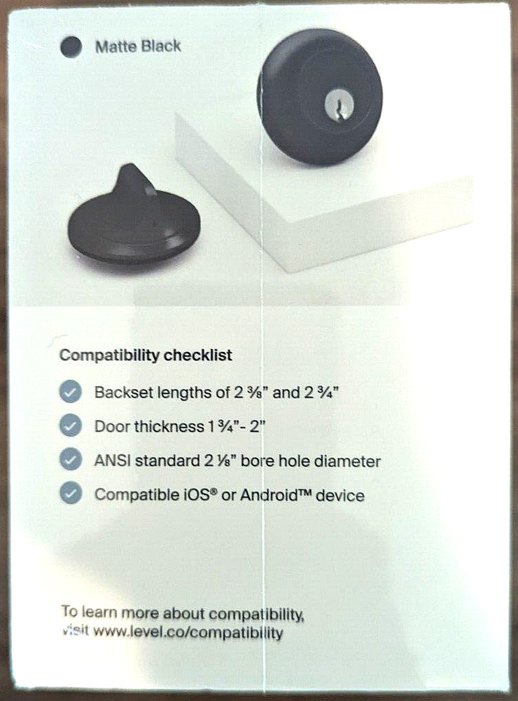 New Level Lock - Invisible Smart Lock Bluetooth (Matte Black)