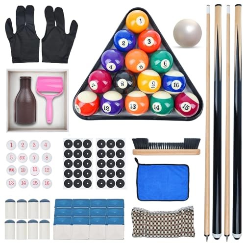 Pool Table - Pool Balls Billiard Set - Pool Table Accessories Set -Including