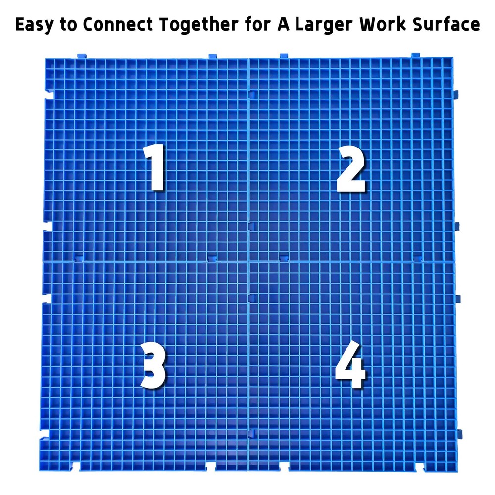 Stained Glass Cutting Mat, Solid Bottom Plastic Grid, 12"L x 12"W, 1Pack Blue