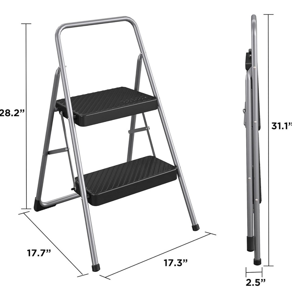Cosco 2-Step Household Folding Step Stool Ladder 200 Lbs. Load Capacity