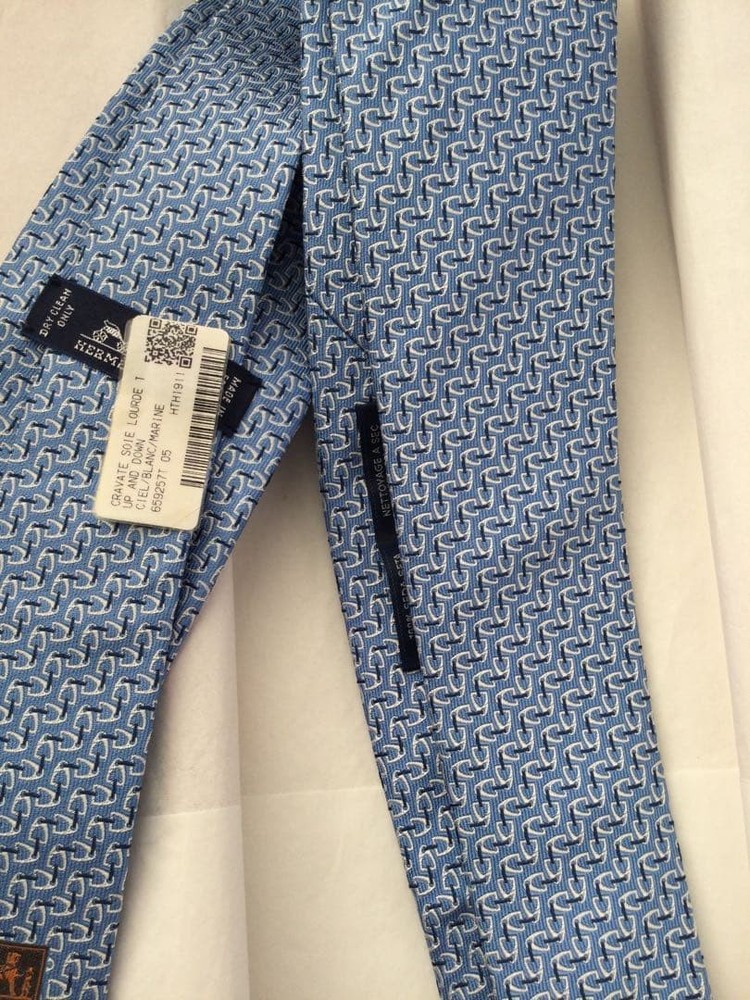 HERMES Tie Light Blue