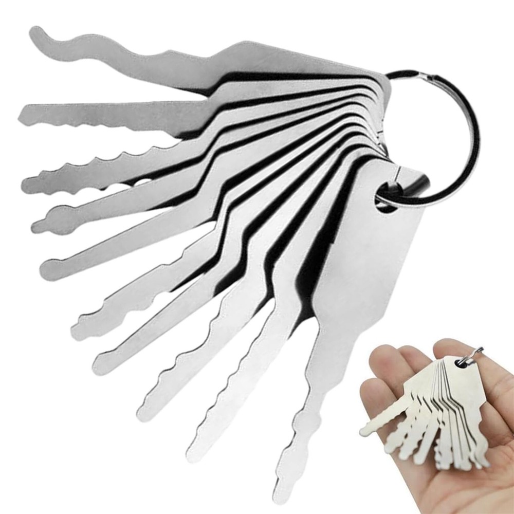 10PCS Master Keys Stainless Steel Replacement Skeleton Lock Key Set NEW