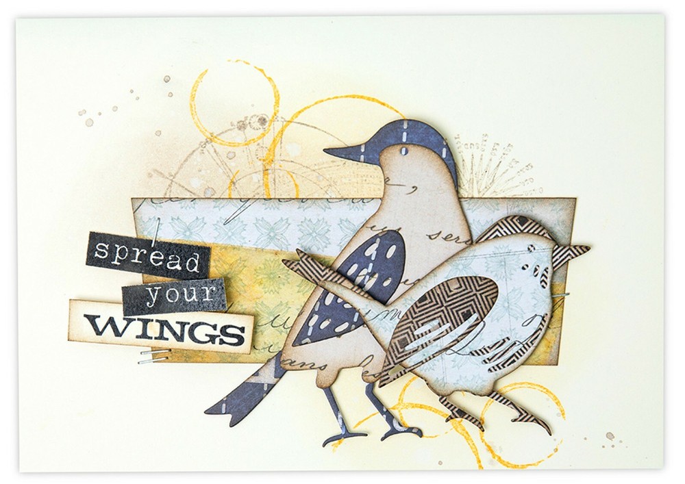 Sizzix Thinlits Feathered Friends 6pc die set #664433 Retail $15.99 by Tim Holtz