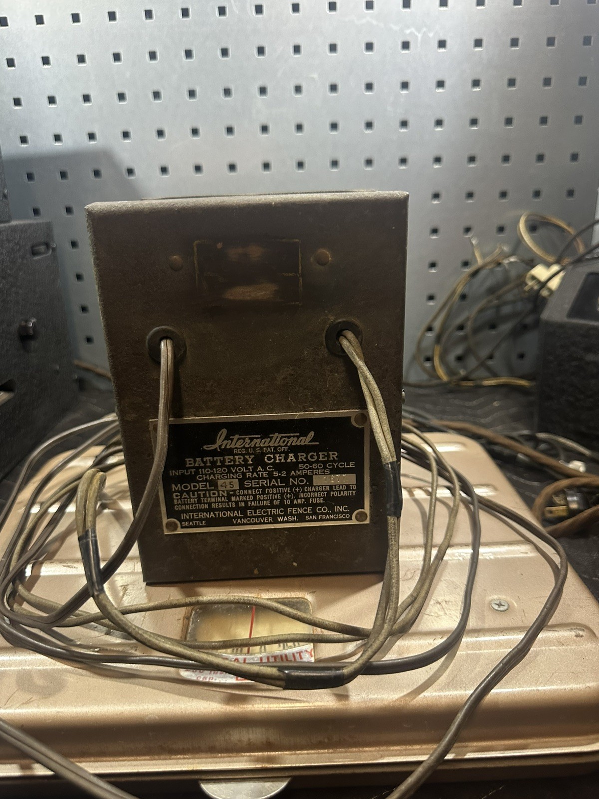 1930’s  International Electric Fence Co., Inc., Battery Charger Model 45 SN 1677