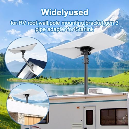 Starlink Gen 3 Pipe Adapter - Pole Mount Adjustable Adapter