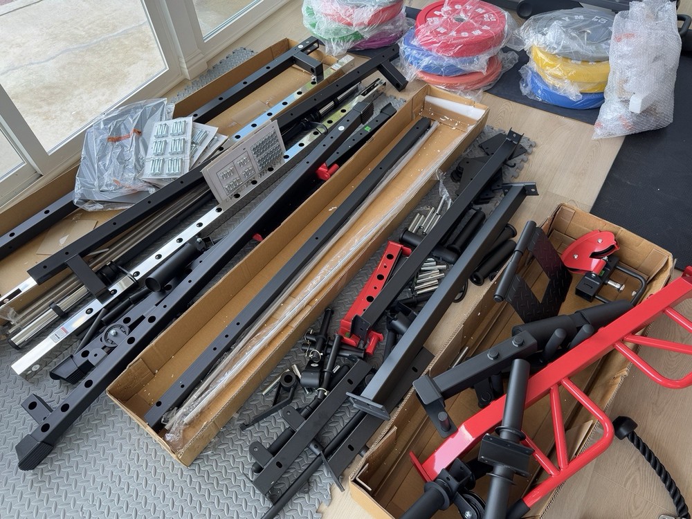 Multi Function Smith Machine + 380LB Color Bumper Plates — Excellent Condition