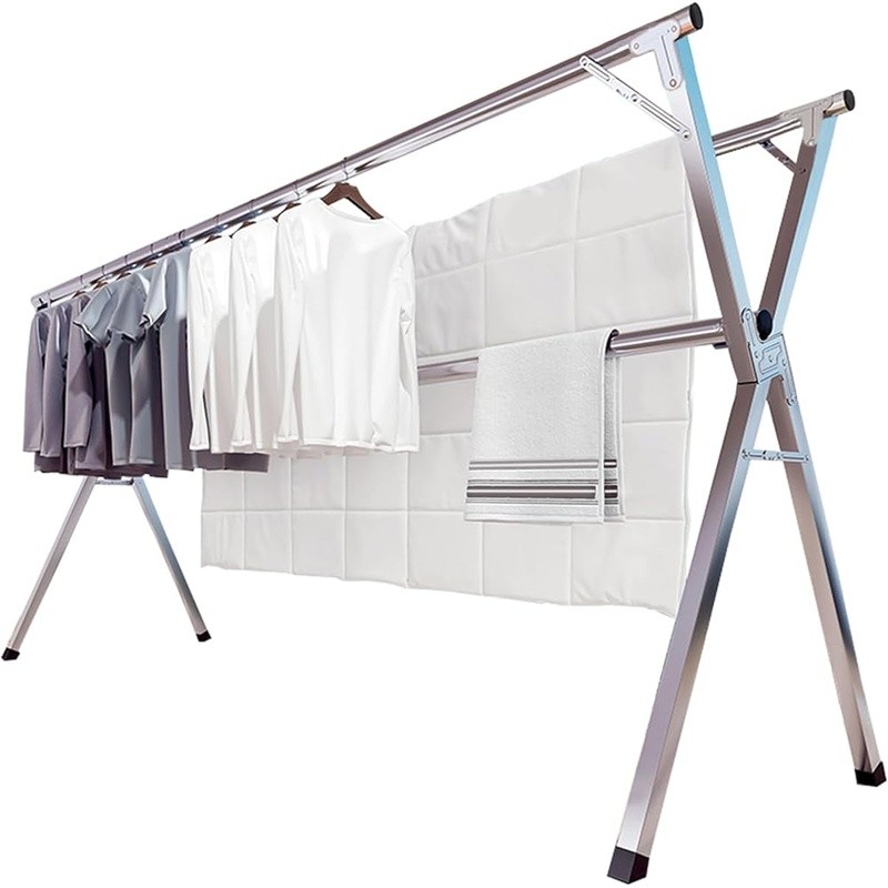 Collapsible Laundry Drying Rack Sturdy Space-Saving Indoor Outdoor Use
