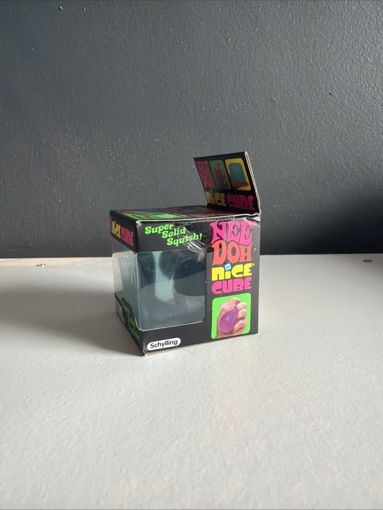 Nee Doh Nice Cubes Ice Cube Toy Fidget Super Solid Squish Blue